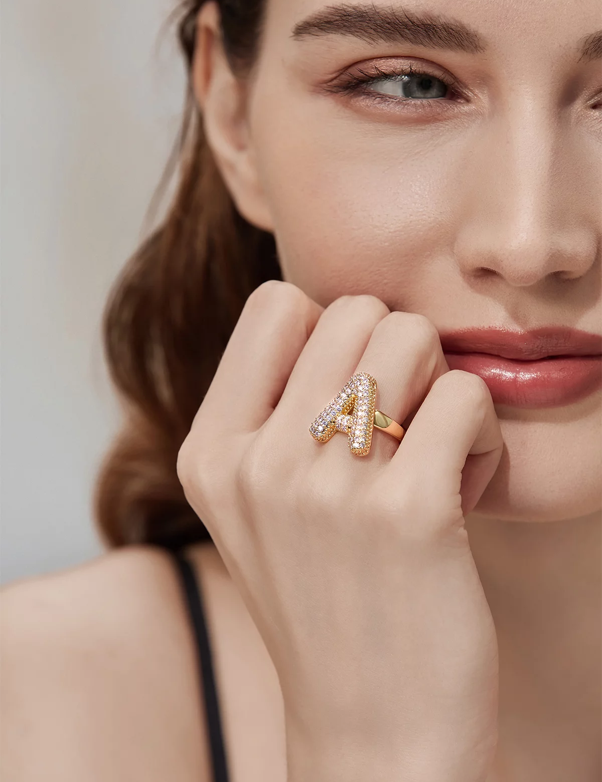 Womens Letter A Initial Rings 2