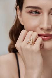 Womens Letter A Initial Rings 2