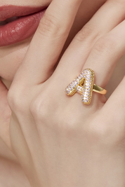 Womens Letter A Initial Rings 3