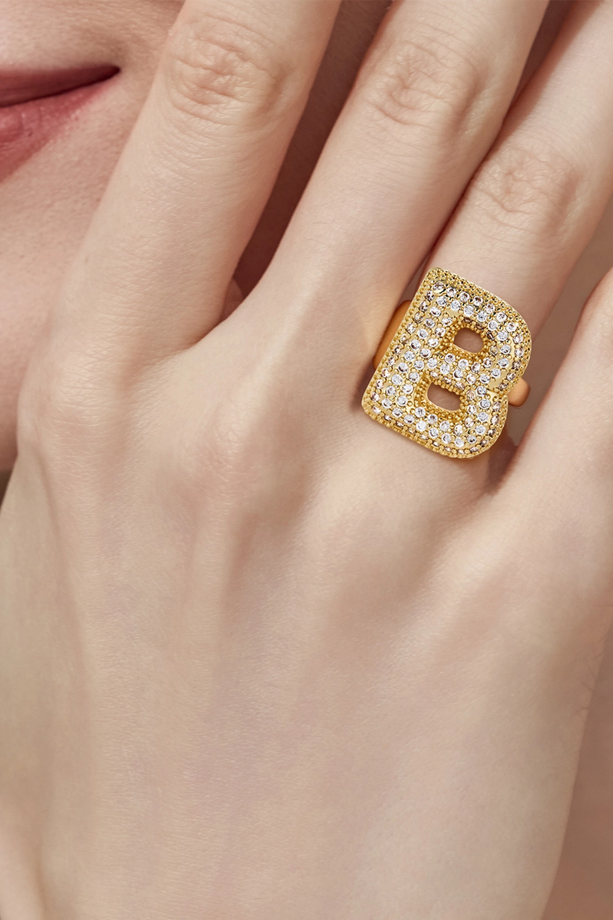 Womens Letter B Initial Rings 1