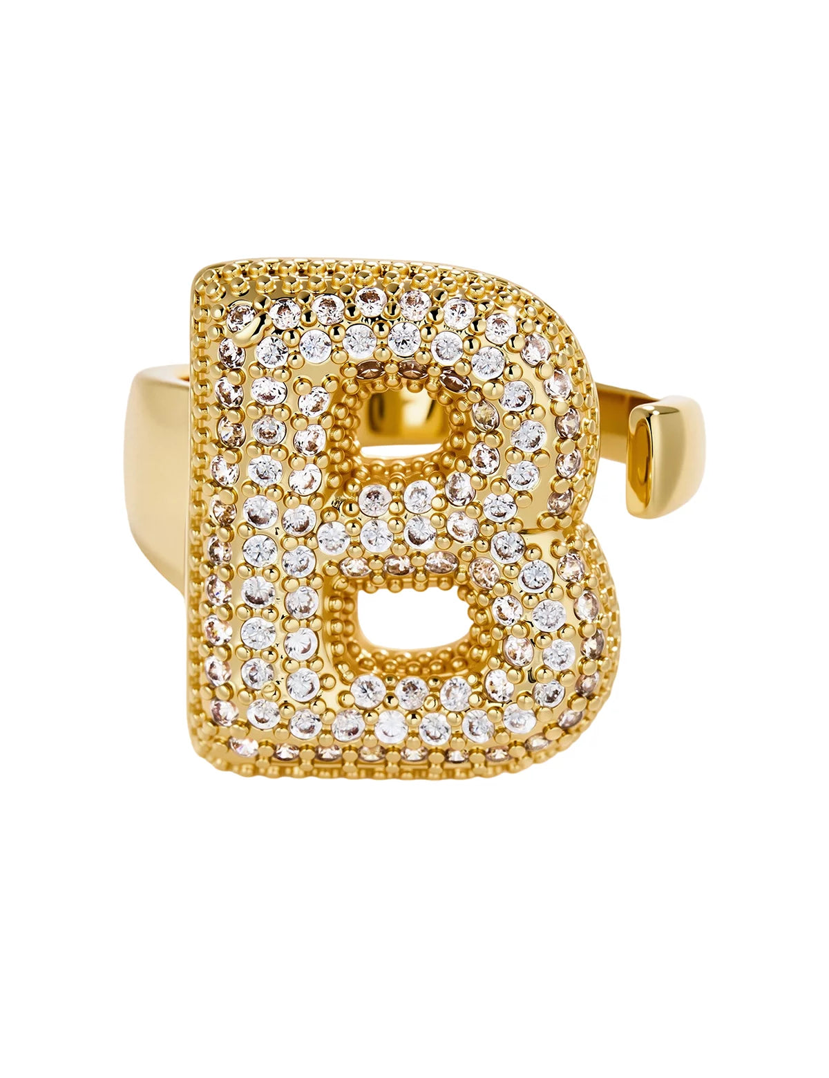 Womens Letter B Initial Rings 2