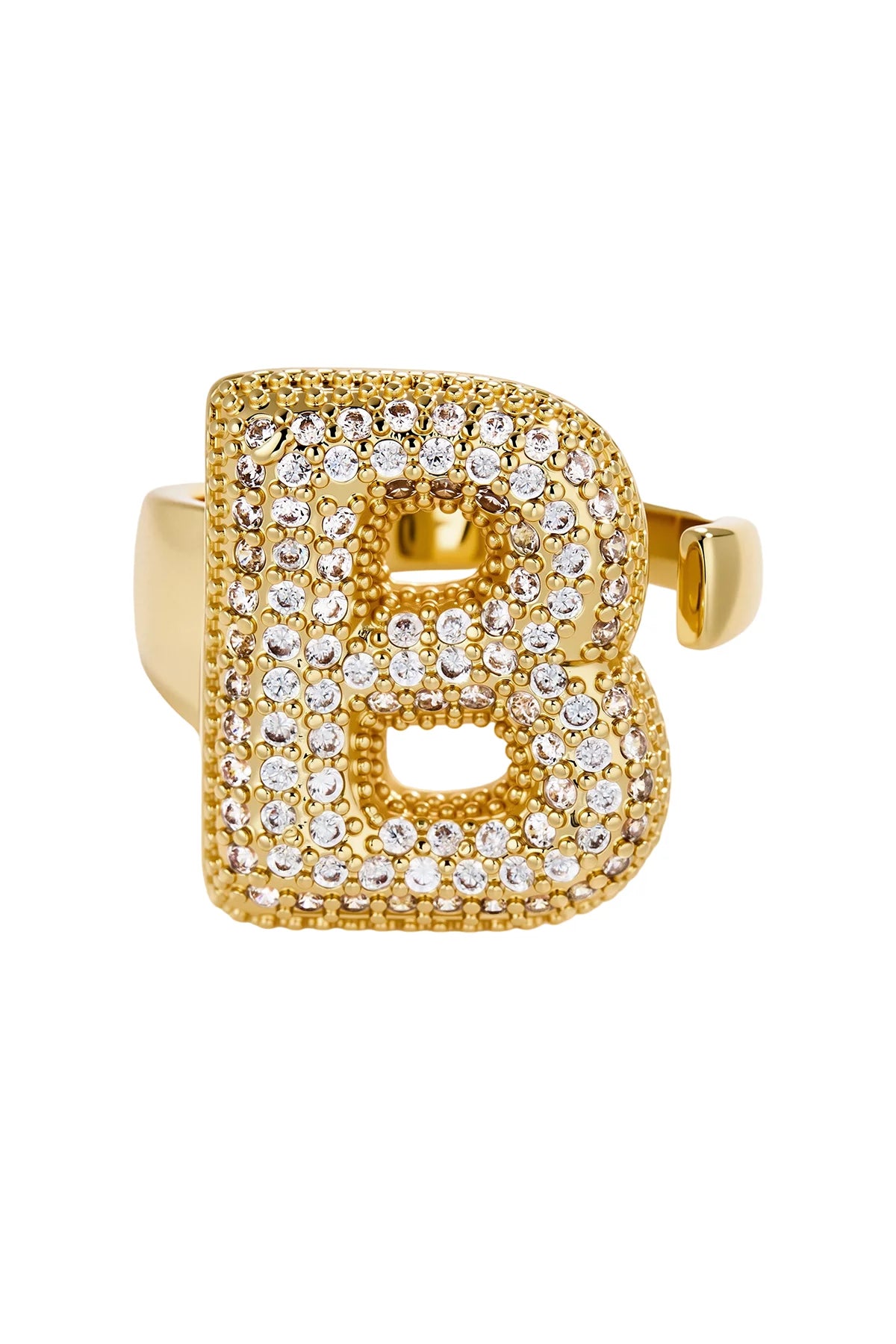 Womens Letter B Initial Rings 2