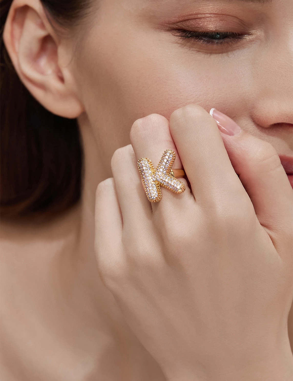 Womens Letter K Initial Rings 1