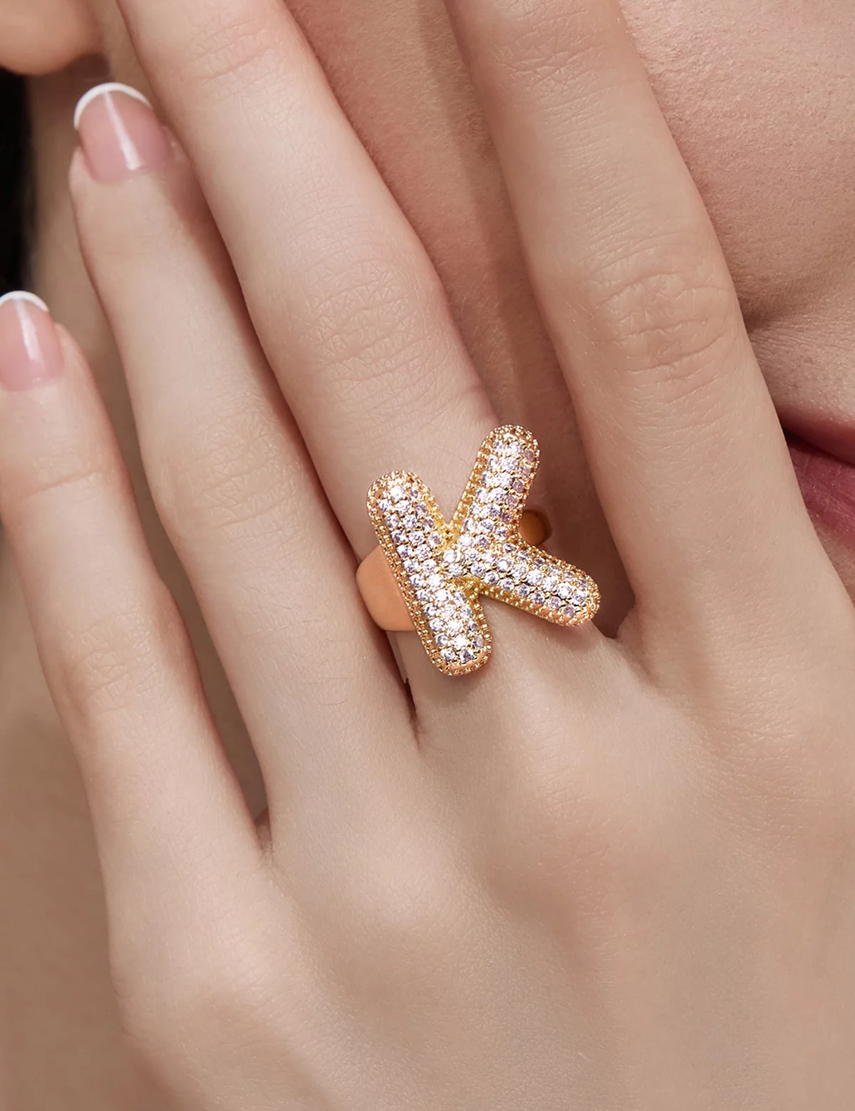 Womens Letter K Initial Rings 2