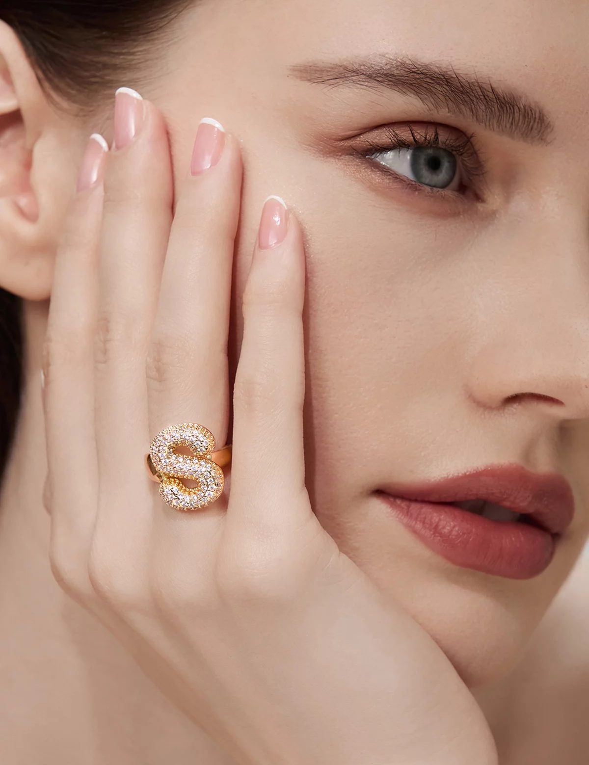 Womens Letter S Initial Rings 2