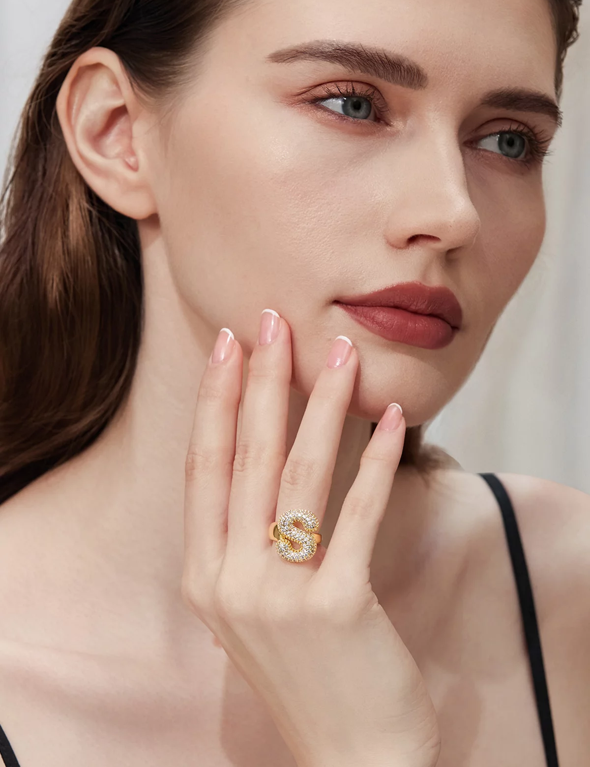 Womens Letter S Initial Rings 3