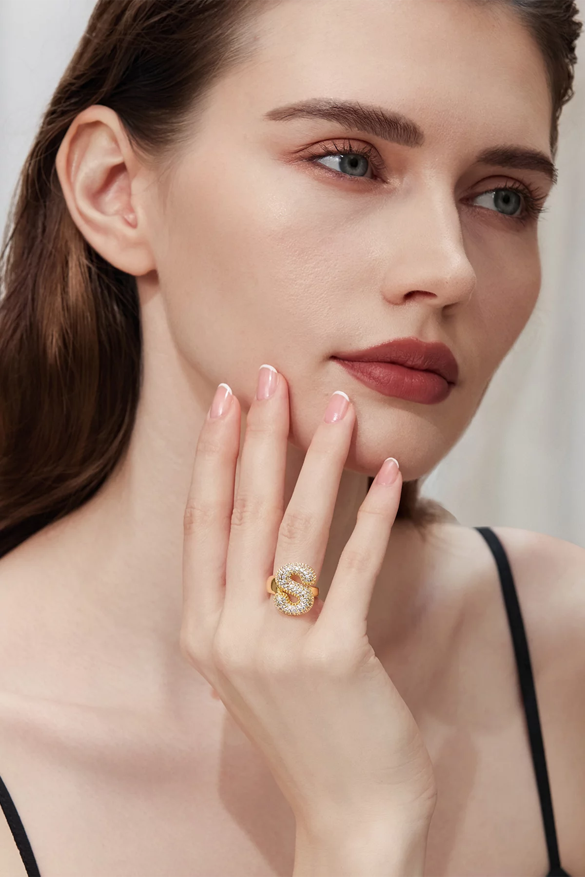 Womens Letter S Initial Rings 3