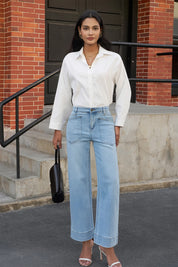 Womens LightBlue High Waisted Jeans 2