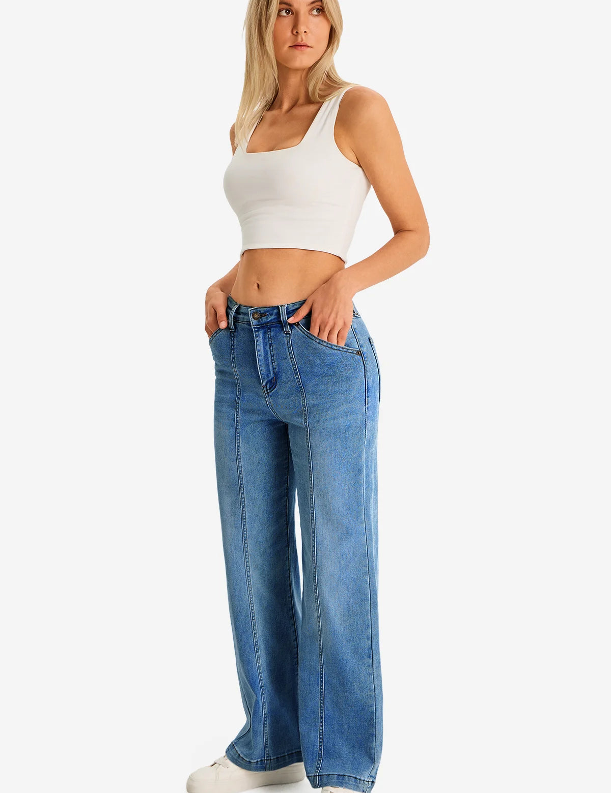 Womens LightBlue Baggy Fit Jeans