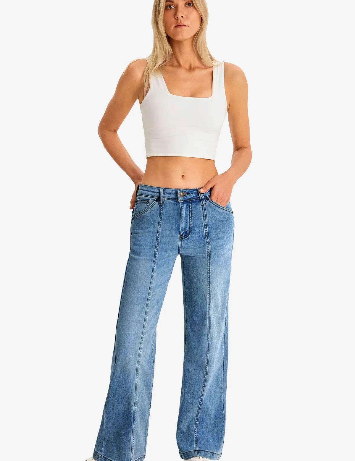 Womens LightBlue High-Waisted Jeans