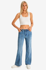 Womens Light Blue Wide Leg Jeans | CicyBell