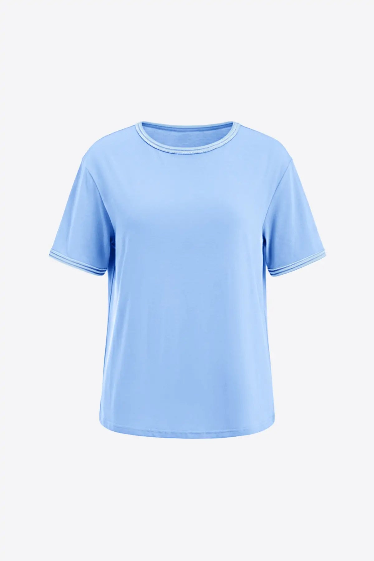 Womens Light Blue Summer Crew Neck T Shirts 2