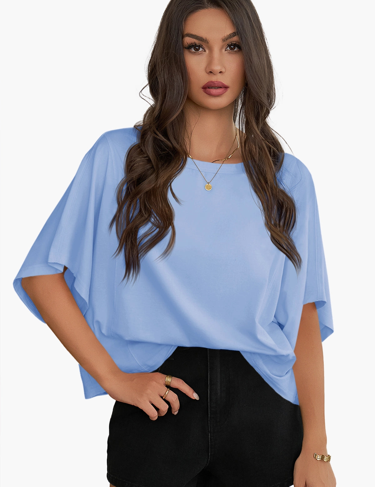  Womens Light Blue Oversized T Shirts 1