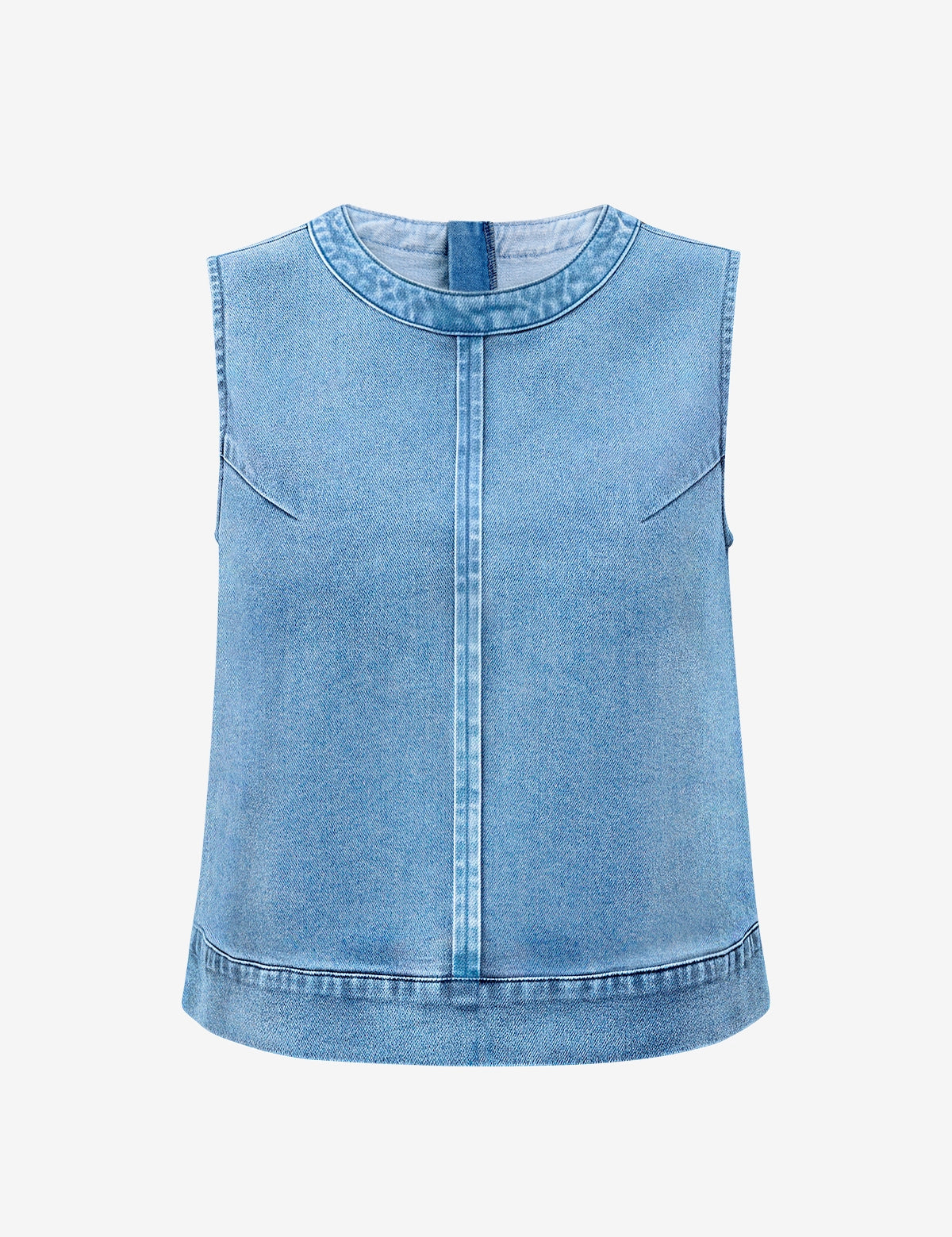 Womens Light Blue Denim Vest 2