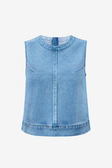 Womens Light Blue Denim Vest 2
