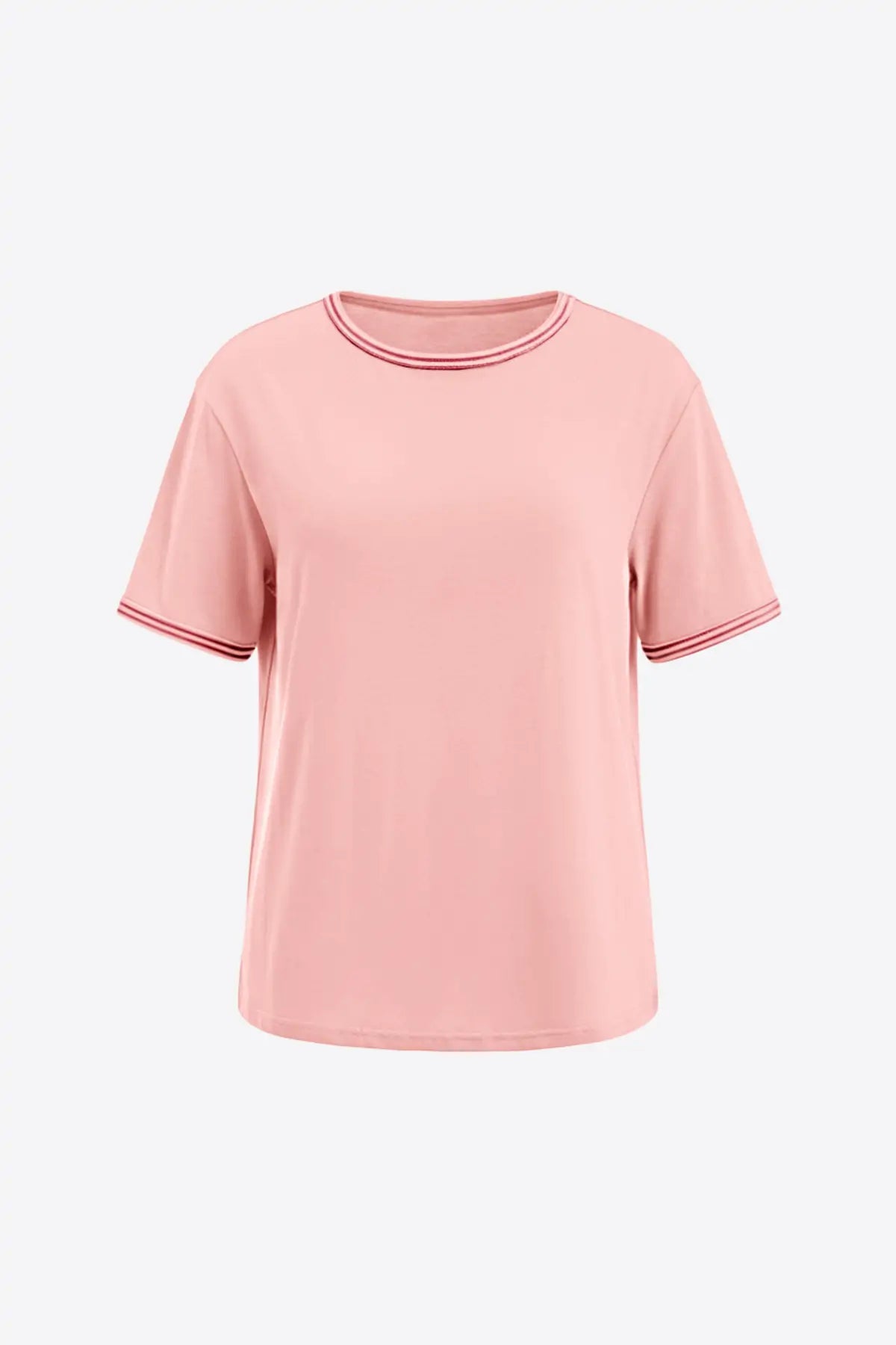 Womens Light Pink Summer Crew Neck T Shirts 2