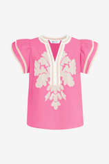 Womens Pink Ruffle Blosuse | CicyBell