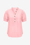 Womens Pink Puff Short Sleeve Blouses 2