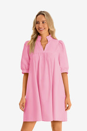 Womens Pink V Neck Dress 2