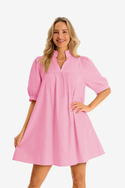 Womens Pink V Neck Dress 3