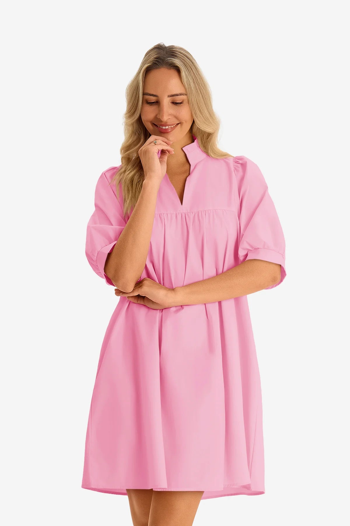 Womens Pink V Neck Dress | CicyBell