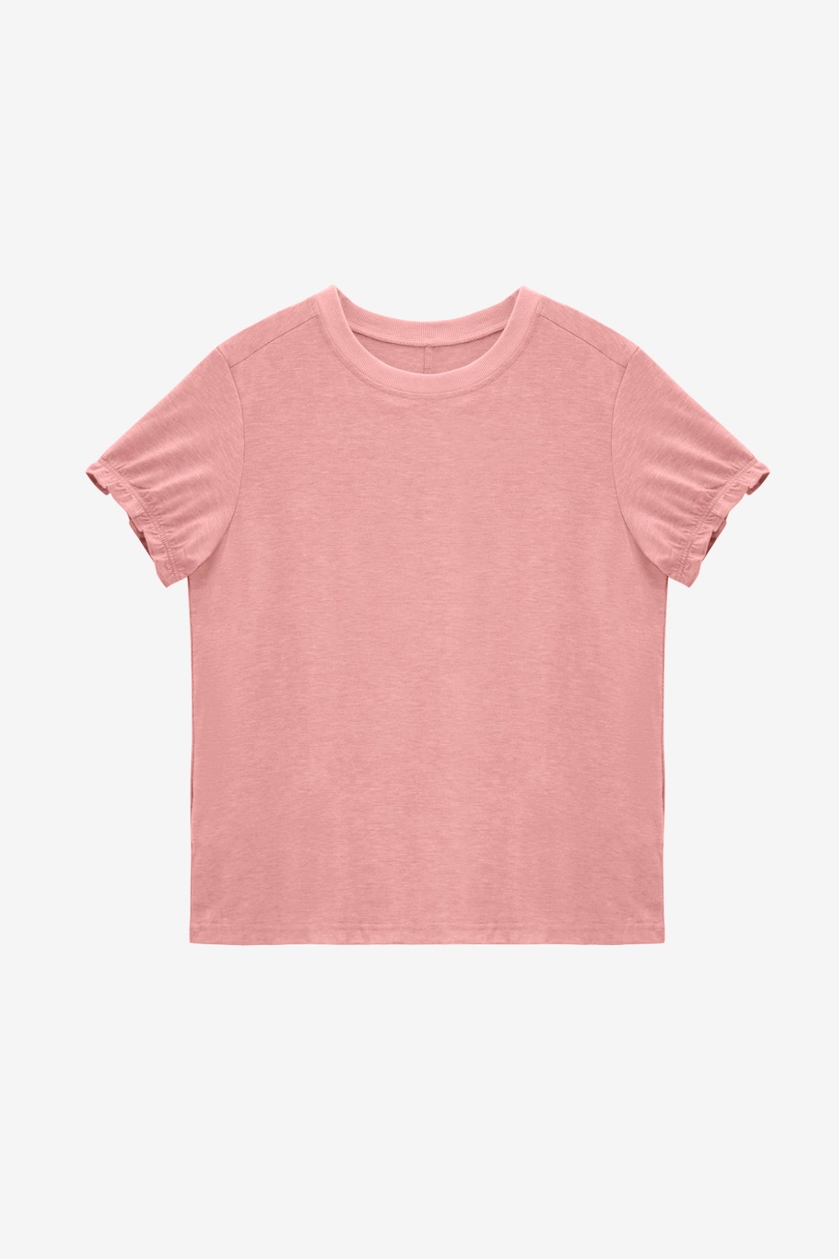 Womens Pink Ruffle Short Sleeve T Shirt | CicyBell