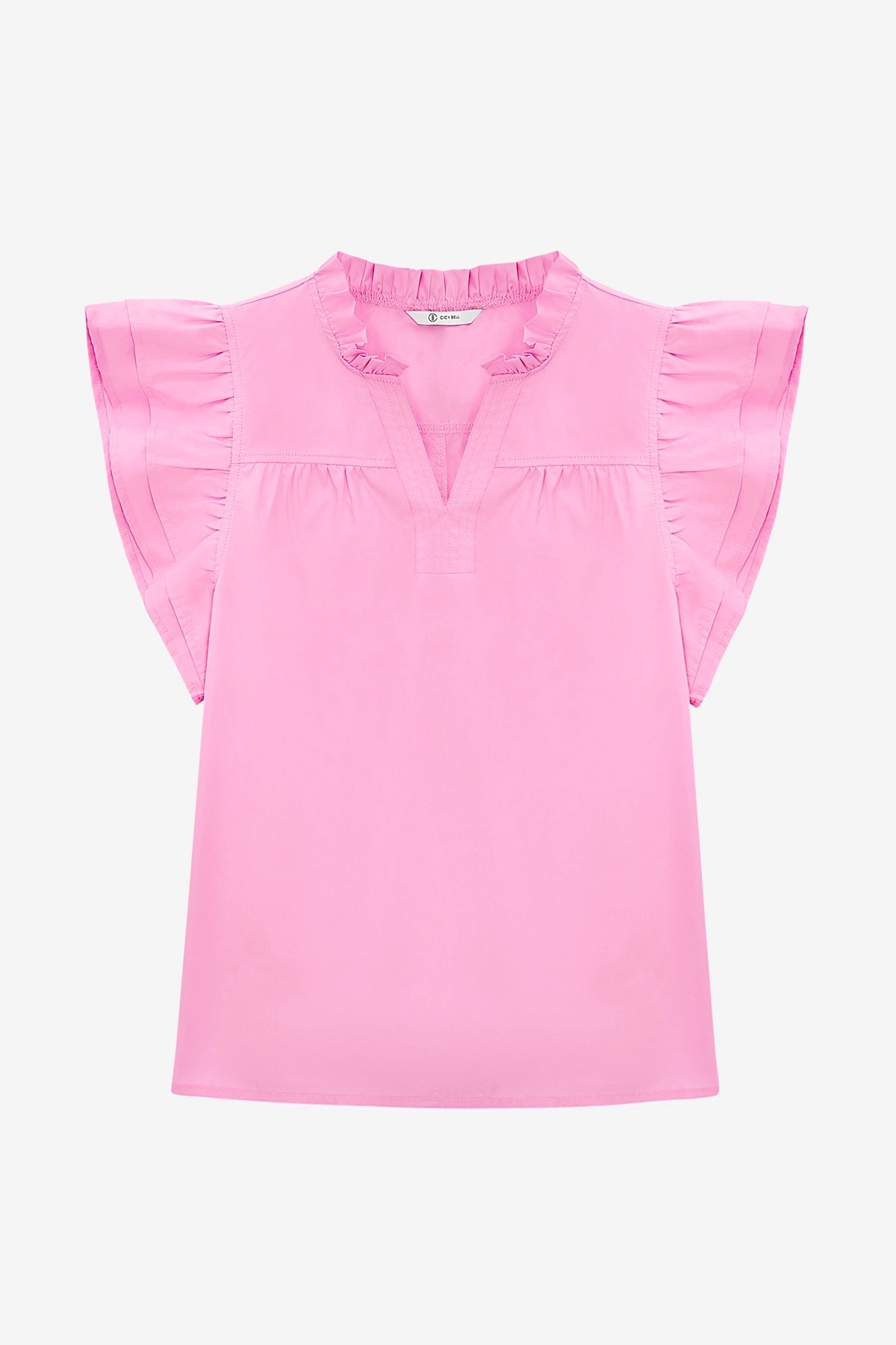 Womens Pink Ruffle Cap Sleeve Tank Tops | CicyBell