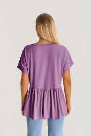Womens Purple Summer Peplum Tops | CicyBell