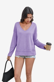 Womens Purple Long Sleeve T Shirts 1