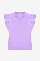 Womens Purple Ruffle Cap Sleeve Tank Tops | CicyBell