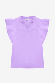 Womens Purple Ruffle Cap Sleeve Tank Tops | CicyBell