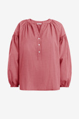 Womens Red Puff Long Sleeve Blouse 2