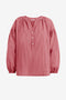 Womens Red Puff Long Sleeve Blouse 2