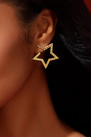 Women Red Hollow Star Earring 2