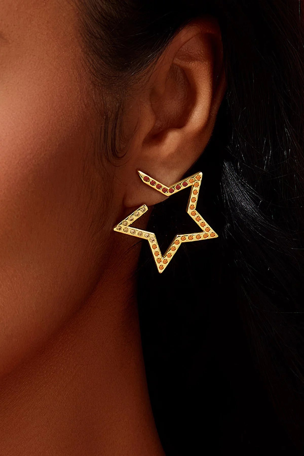 Women Red Hollow Star Earring | CicyBell