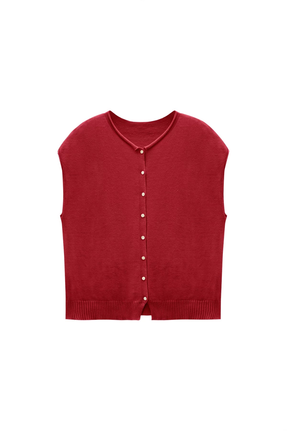 Womens Red Cap Sleeve Sweater Vest | CicyBell