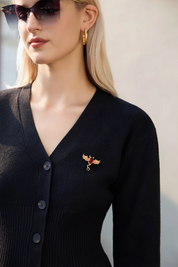 Womens Red Gold Halloween Brooch 2