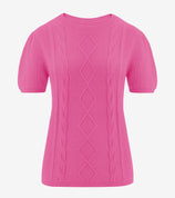 Womens Rose Red Puff Short Sleeve Sweater | CicyBell