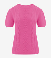 Womens Rose Red Puff Short Sleeve Sweater | CicyBell