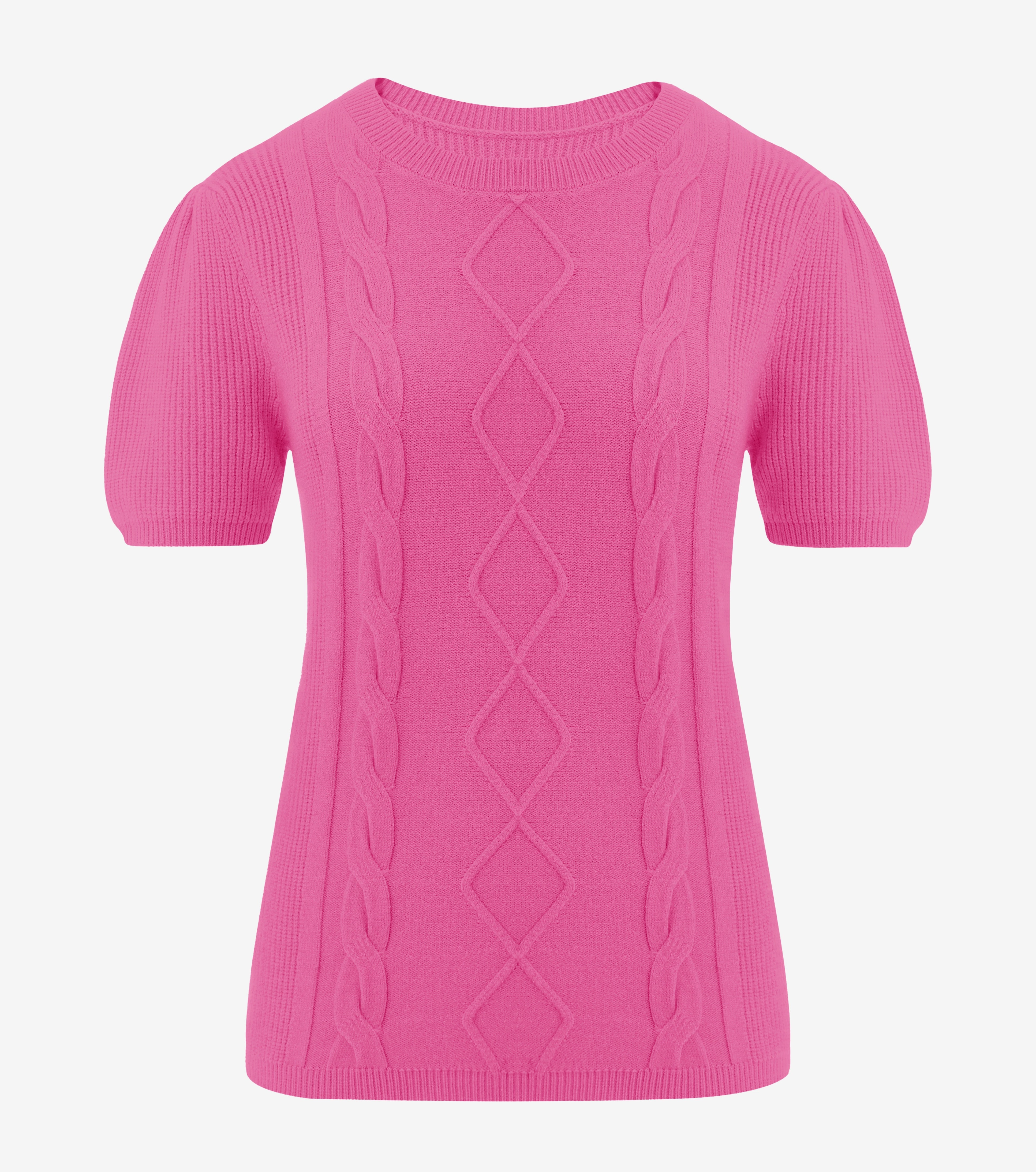 Womens Rose Red Puff Short Sleeve Sweater | CicyBell