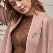 Womens Letter S Gold Brooch Pins 2