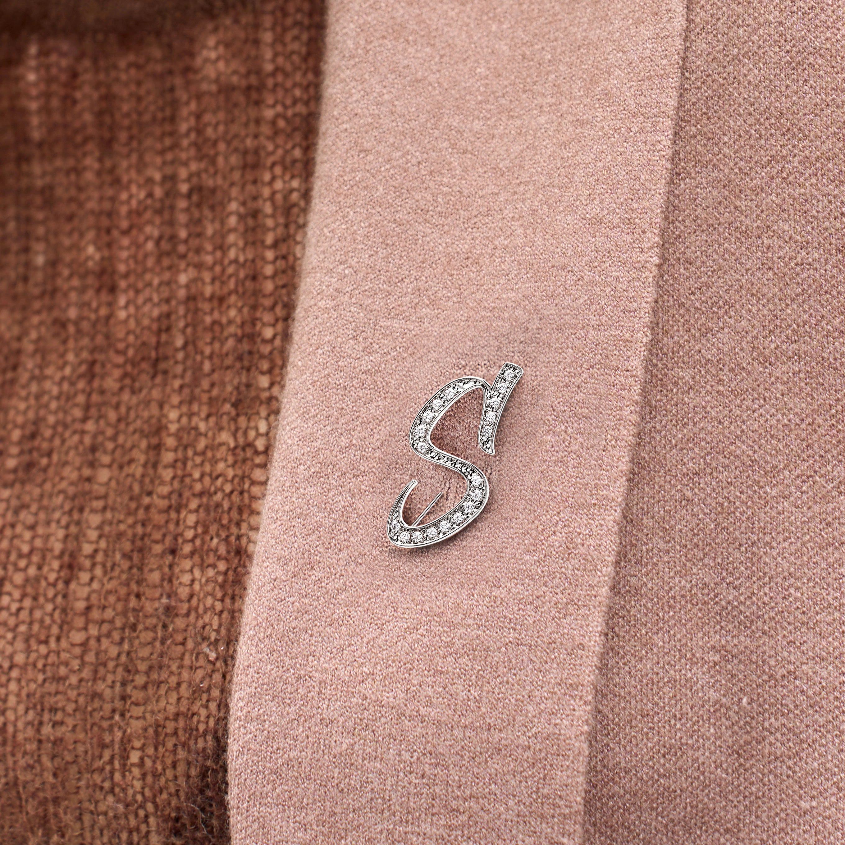 Womens Letter S Gold Brooch Pins 3