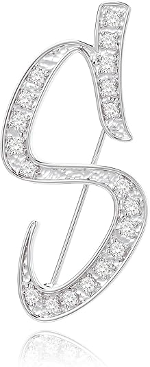 Cicy Bell Womens Letter S Gold Brooch Pins