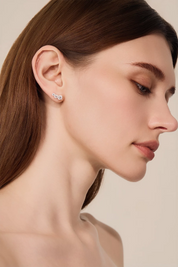 Womens Silver 18k Gold Plated Stud Earrings 2