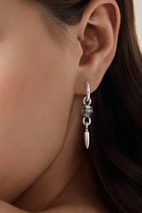 Womens Silver Skull Dangle Hoop Earrings | CicyBell