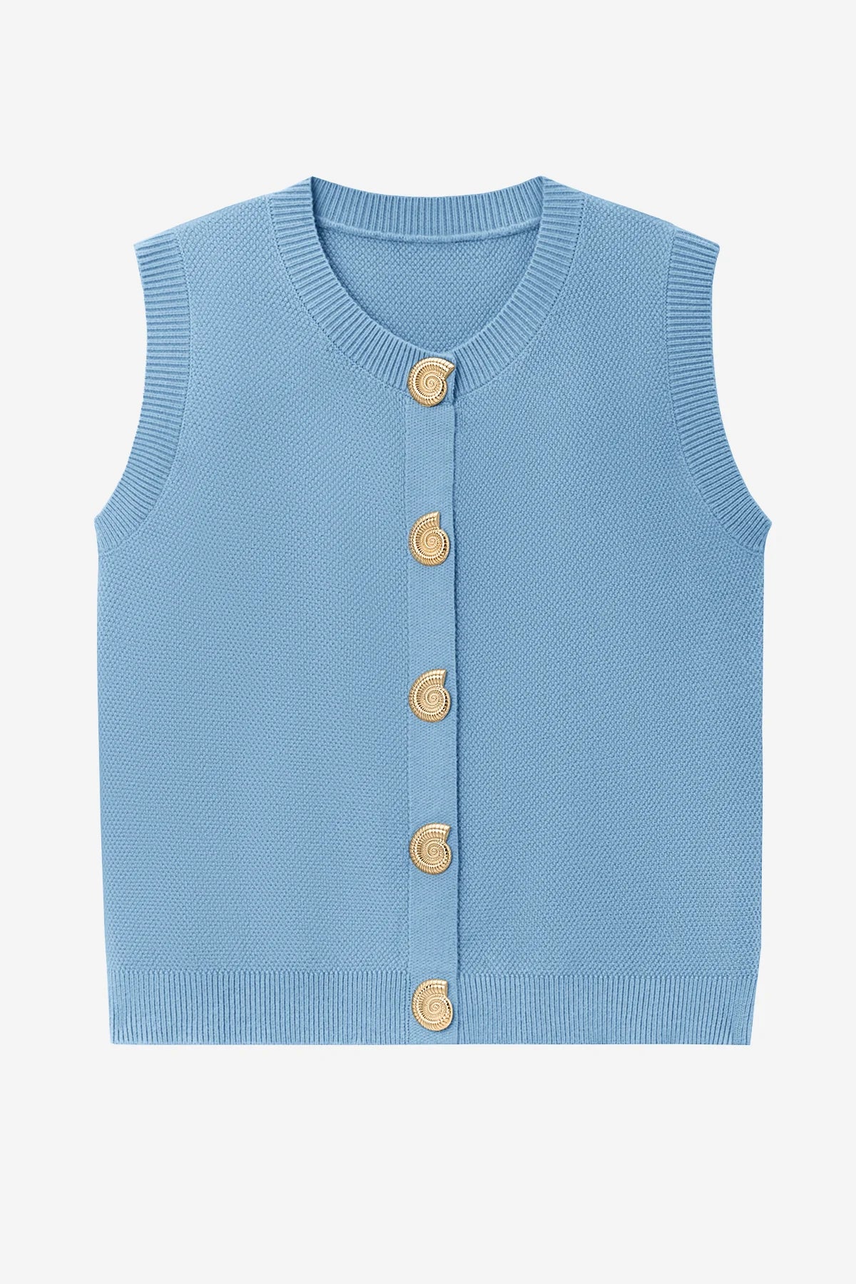 Womens Sky Blue Cropped Sweater Vest | CicyBell