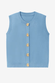 Womens Sky Blue Cropped Sweater Vest | CicyBell