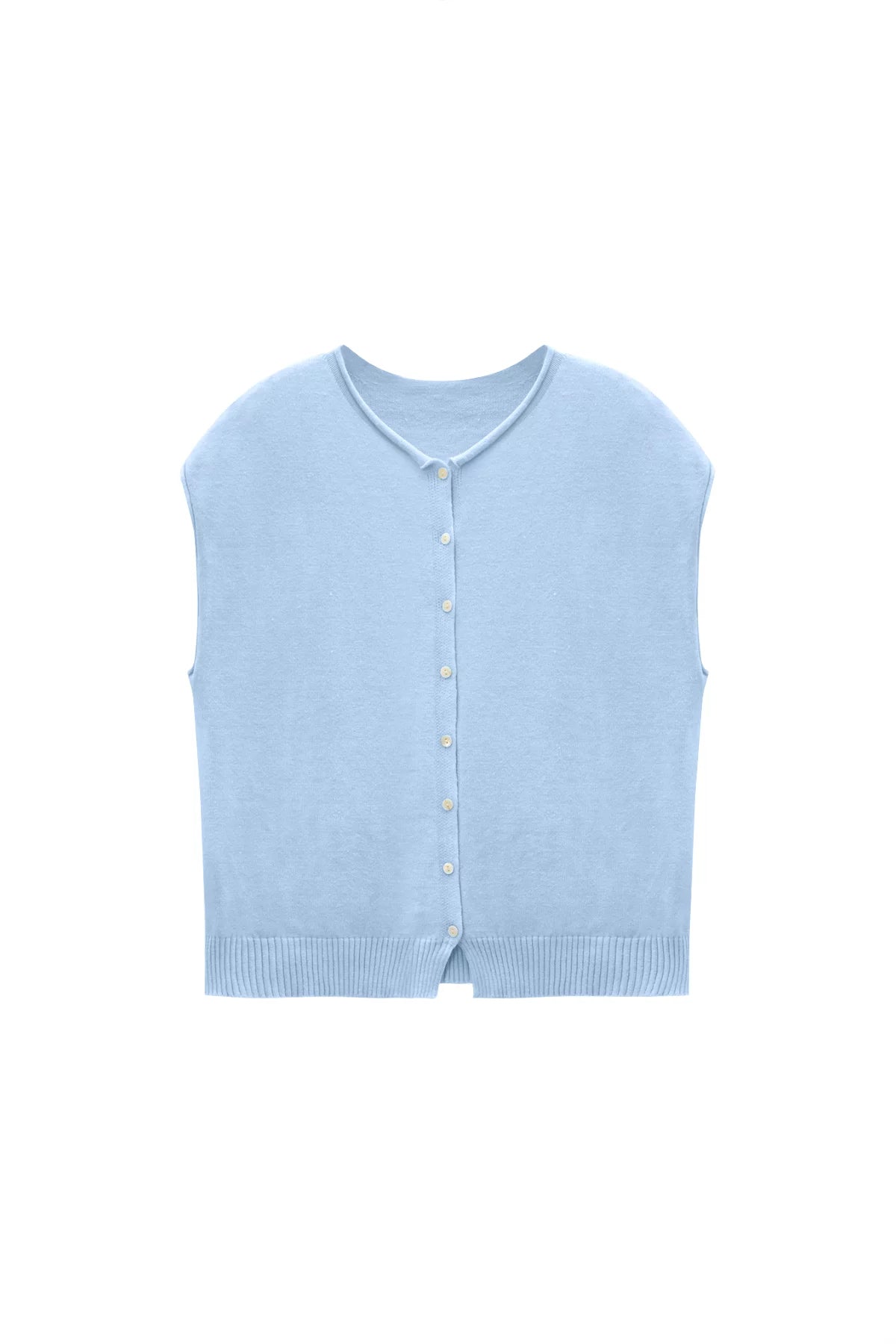 Womens Sky Blue Cap Sleeve Sweater Vest | CicyBell