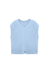 Womens Sky Blue Cap Sleeve Sweater Vest | CicyBell