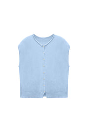 Womens Sky Blue Cap Sleeve Sweater Vest | CicyBell